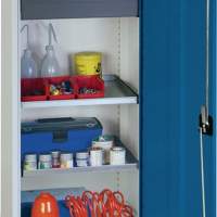 Tool cabinet grey/blue 1 drawer/2 shelves H1000xW500x.500mm with 1 hinged door