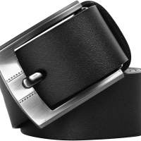 Men's leather belt jeans belt with gift packaging