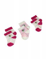 3x Detské kojenecké ponožky s kvetinkami 3ks, 0-6m, multifarebné, B21-7894