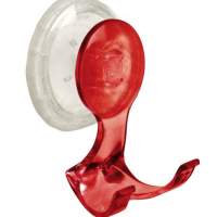 WENKO suction hook Paradise Red // Practical hook with high suction power made of red plastic (ABS)
