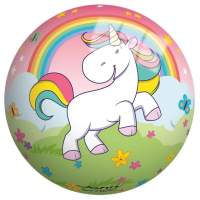 Colorful ball with unicorn motif, 13cm
