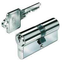 Profile double cylinder PZ 8812 LA 40mm LB 50mm solid brass nickel-plated same key.