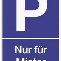 Parking for tenants sign W.250xH.400mm plastic blue/white