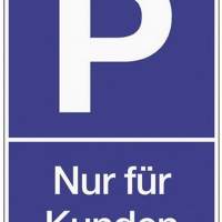 Sign parking for customers W.250xH.400mm plastic blue/white