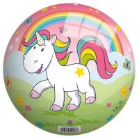 Colored ball with unicorn motif, 23cm, 1 piece