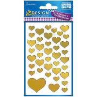 AVERY ZWECKFORM sticker gold heart glossy foil, 78x10=780 pieces