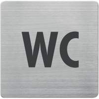 Door/information sign viewing window WC, back part brushed stainless steel, 5 pieces