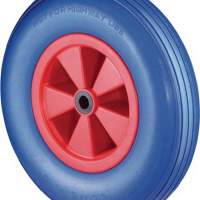 Wheel D.400mm Carrying capacity 200kg hub L.75mm plastic rim PU tires blue puncture-proof