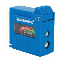 Silverline battery tester for AAA, AA, D, C, 9V, LR1, A23 and button cells