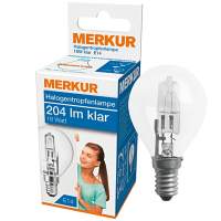 MERKUR halogen drop lamp E14 204lm clear 18 Watt 10 packs