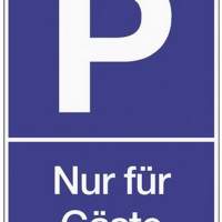 Sign parking for guests W.250xH.400mm plastic blue/white