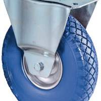 Fixed castor D. 200 mm Carrying capacity 75 kg puncture-proof, steel rim plate 138x109mm