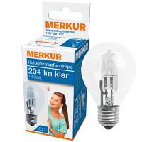 MERKUR halogen drop lamp E27 204lm clear 18 Watt 10 packs
