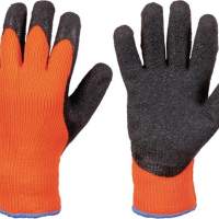 Cold protection gloves size 10, orange/black, EN 388, EN 511, category II, 12 pairs