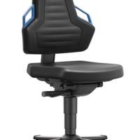 Swivel work chair Nexxit gliders integral foam black handle blue 450-600mm