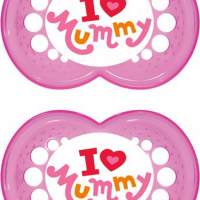 MAM original silicone I love mummy, girl, from 6M, double pack
