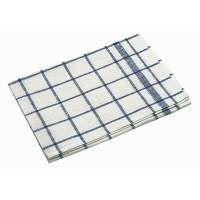 Tea towel 50x70cm fibrous checked white/blue
