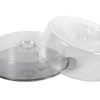 APS cake plate with 2 hoods 7+11cm stainless steel/plastic Ø30cm