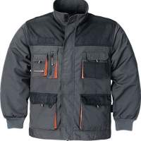 Men's jacket size 50 dark grey/black/orange 65%PES/35%CO 270g/m2