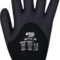 Cold protection gloves size 8 black, terry loops, EN 388, EN 511, 6 pairs