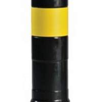 Bollard PU black/yellow D.80xH.750mm for screwing