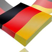 20x Servietten Deutschland schwarz, rot, gelb (Gold), als Deko, Dekoration, Partydeko für Fußball EM WM
